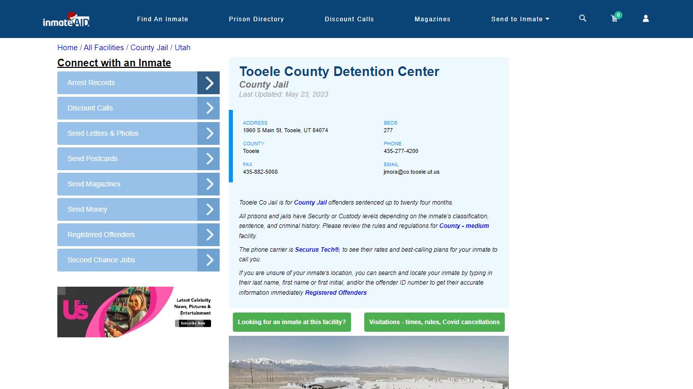 Tooele County Detention Center - Inmate Locator - Tooele, UT